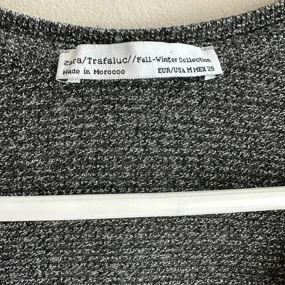 ZARA Grey and Silver Tunic Sweater, Long Sleeve Gothic Blouse, Size Medium - Picture 10 of 16